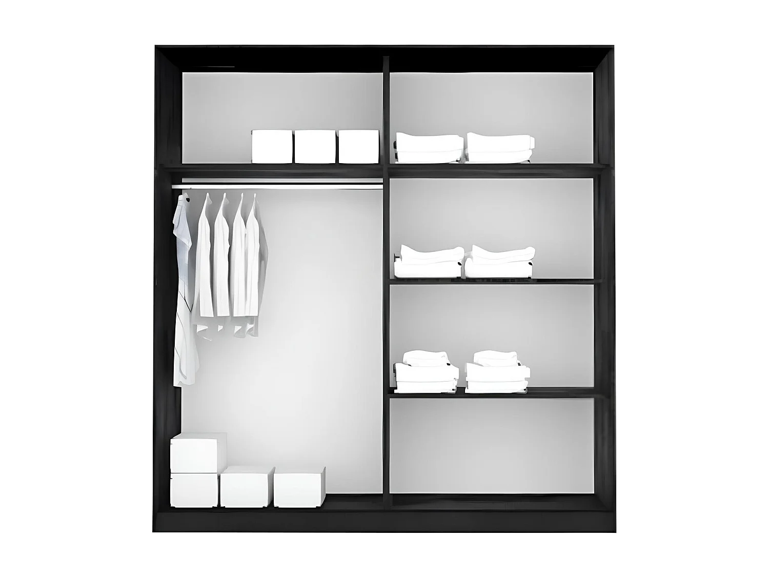 Armadio elegante con 4 ante battenti nero e bianco AG27