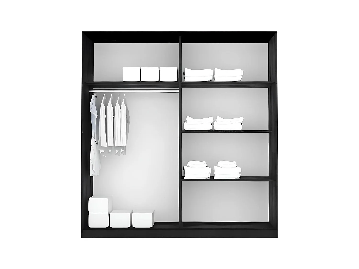 Armadio elegante con 4 ante battenti nero e bianco AG27