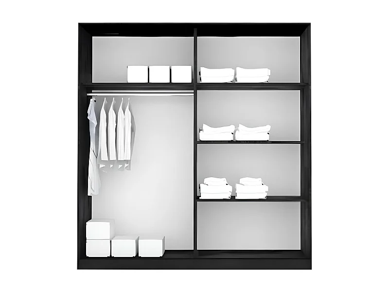 Armadio elegante con 4 ante battenti nero e bianco AG27