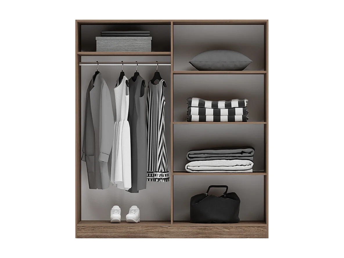 Armadio 4 ante battenti 160x181x52 cm rovere/antracite AG43