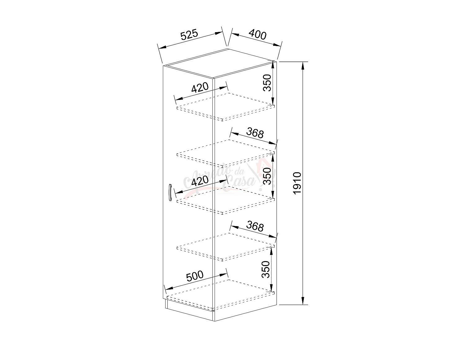 Armadio con anta battente a colonna moderno effetto legno 40x191 rovere e bianco lucido AI1010