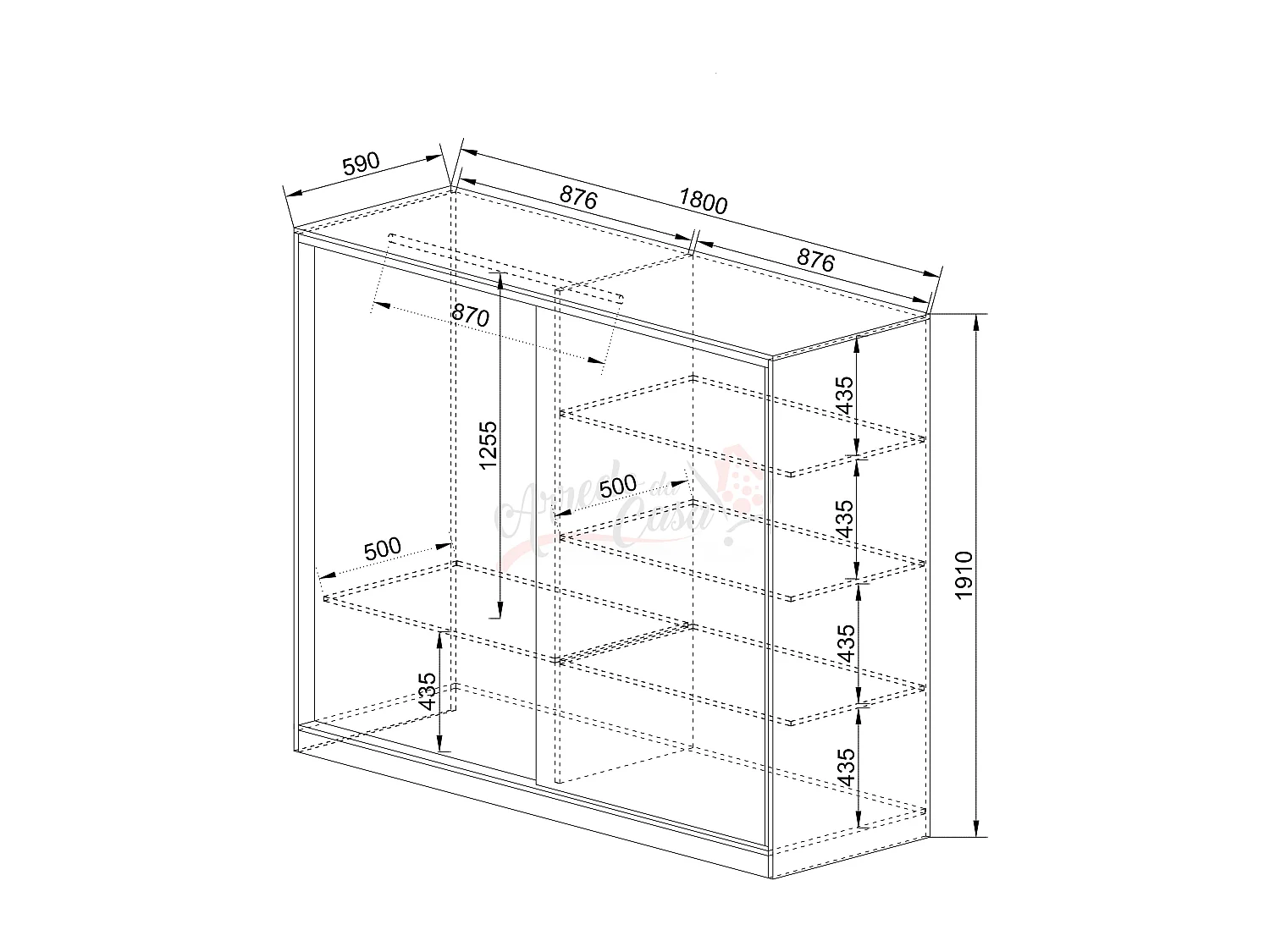 Armadio con due ante scorrevoli stile classico effetto legno 180x191 beige scuro e lino AI1009