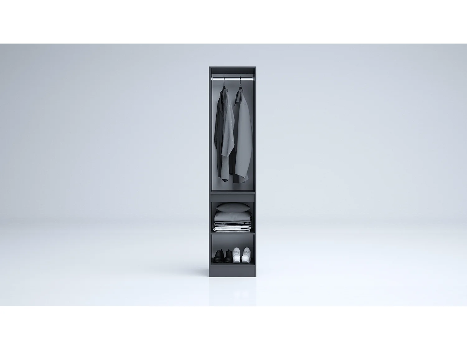 Armadio 2 ante battenti moderno 45x200x52 cm rovere/antracite AG54