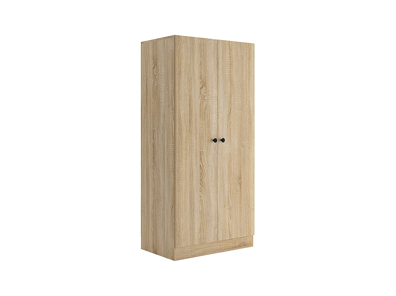 Armadio a due ante battenti stile classico effetto legno 80x170 rovere sonoma AMG1