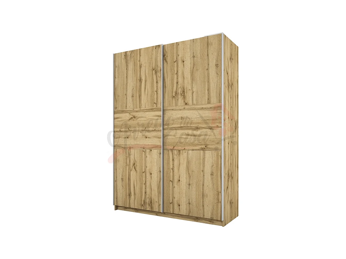 Armadio con due ante scorrevoli effetto legno design semplice 150x207 quercia AI13