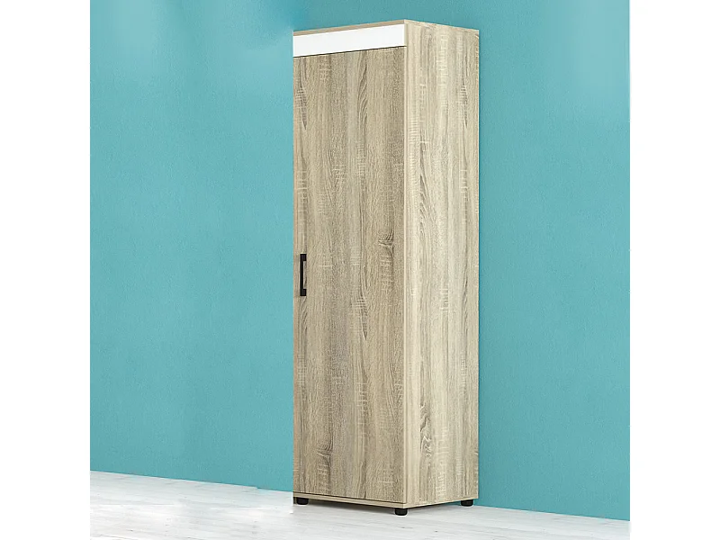 Armadio a colonna moderno 50x183x50 cm in rovere e bianco AG56