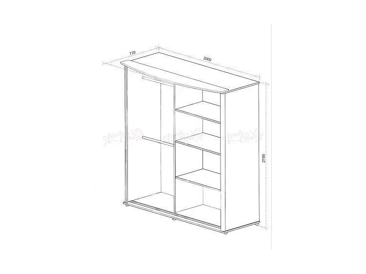 Armadio a 2 ante scorrevoli con specchio bianco e viola AU11