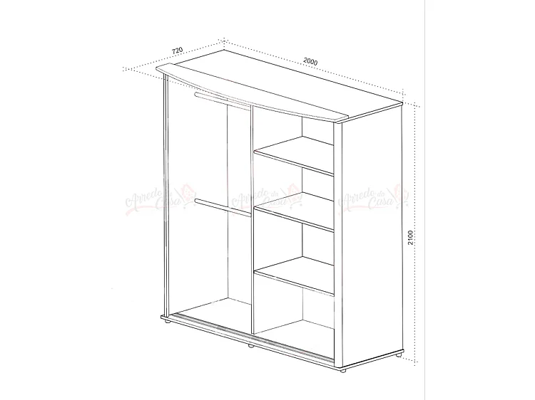 Armadio a 2 ante scorrevoli con specchio bianco e viola AU11