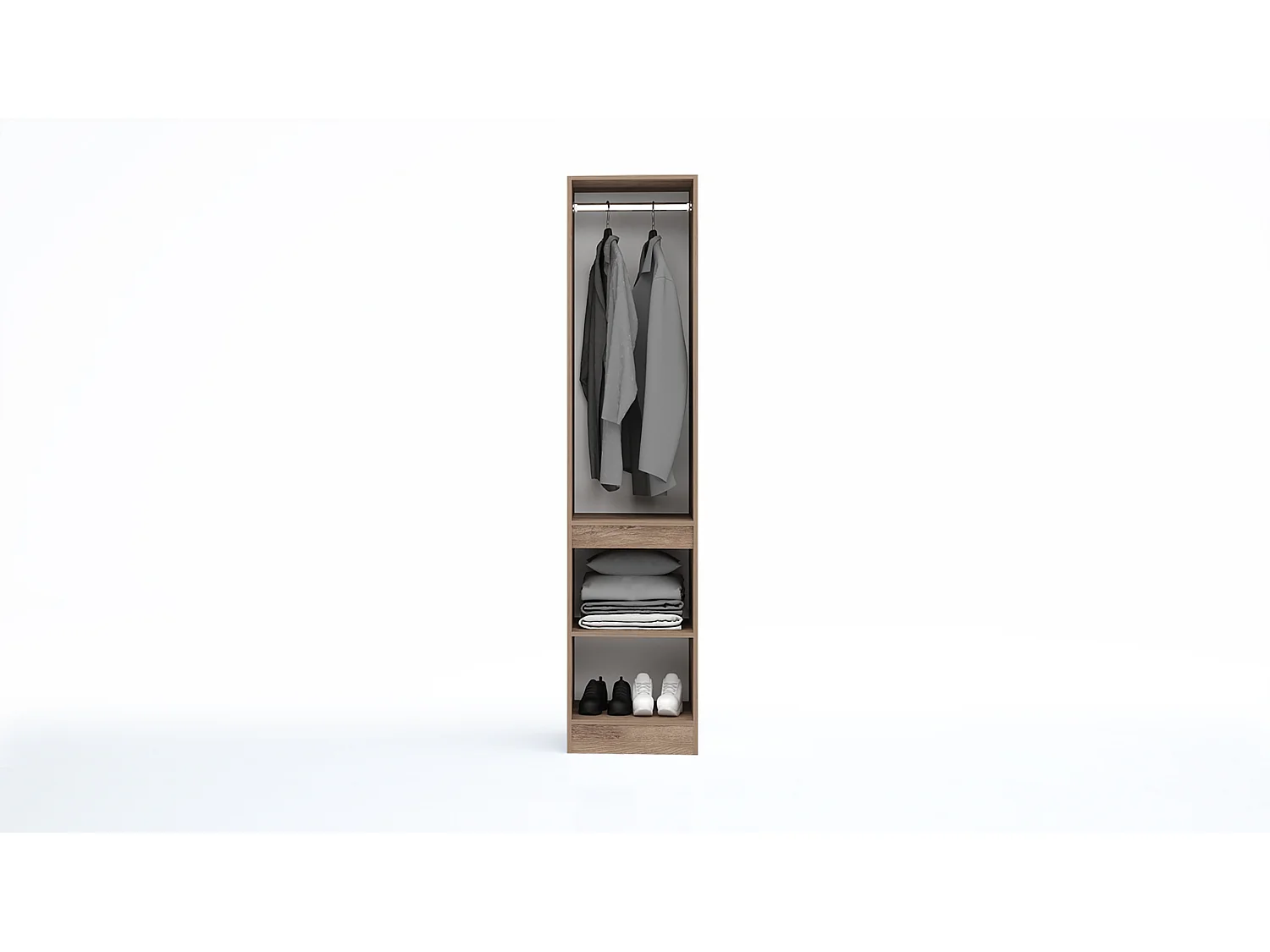 Armadio 2 ante battenti moderno 45x200x52 cm marrone AG54