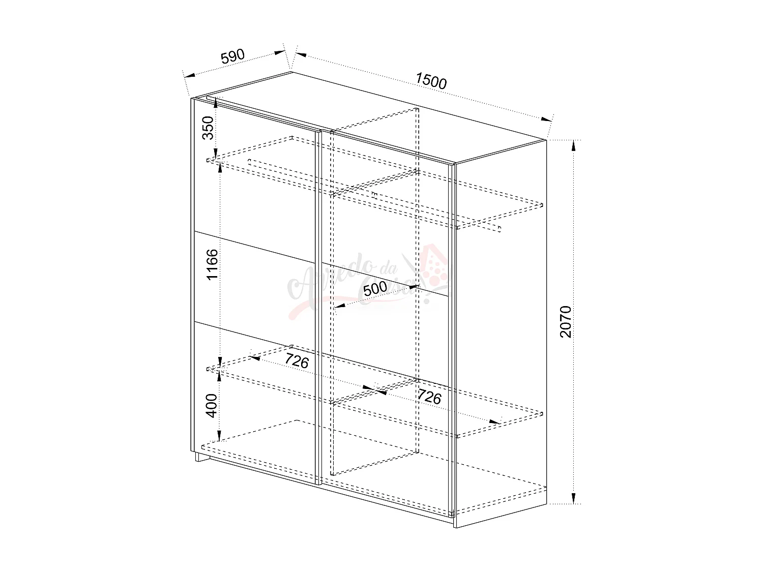 Armadio con due ante scorrevoli effetto legno design semplice 150x207 beige scuro e lino AI13