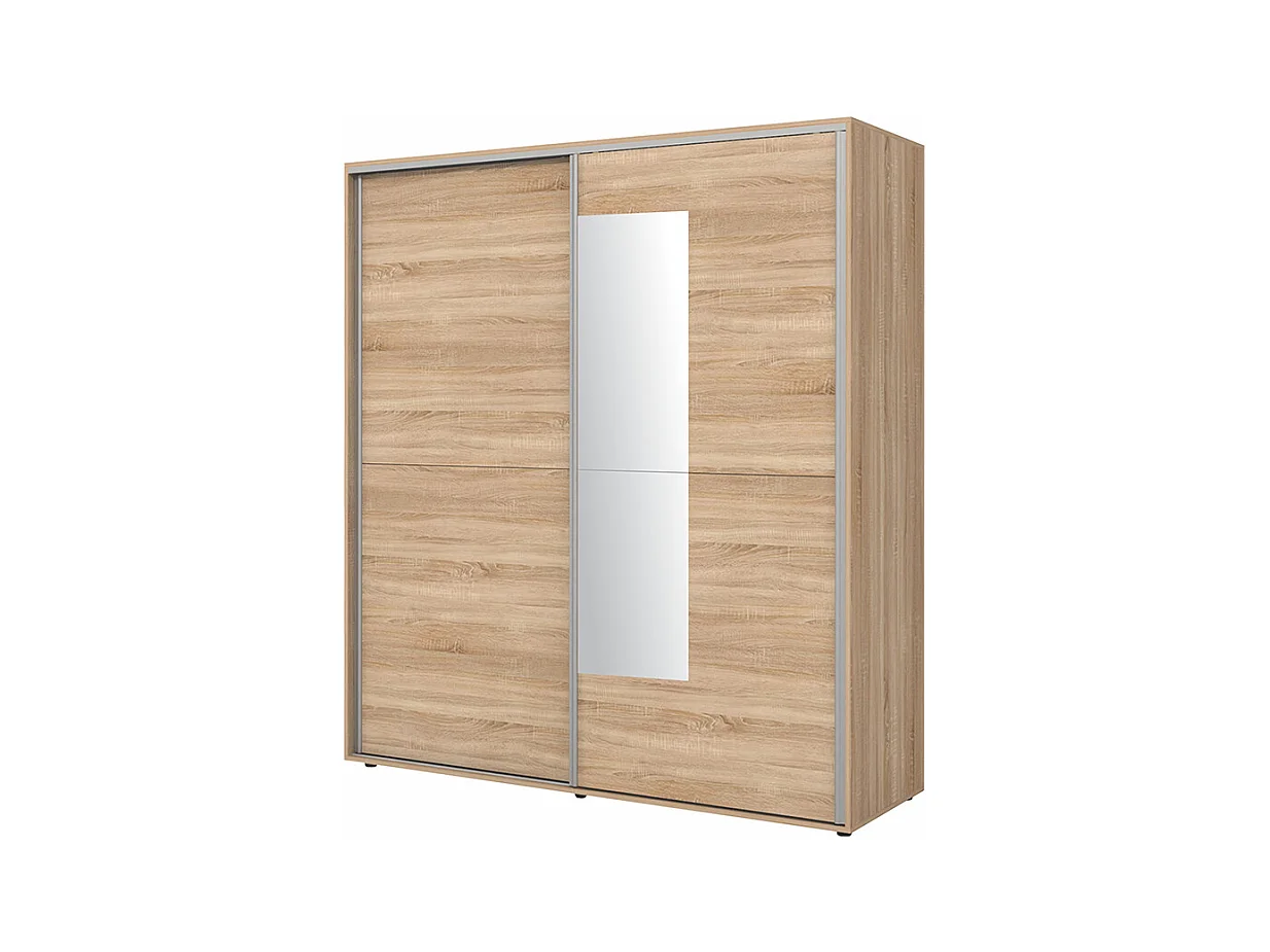 Armadio a 2 ante scorrevoli moderno180x200x59 cm rovere AG45