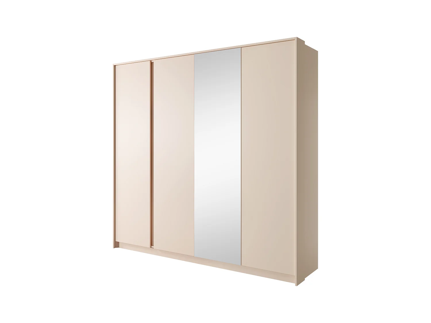 Armadio 223x210cm con 4 ante battenti con specchio moderno beige ALK5