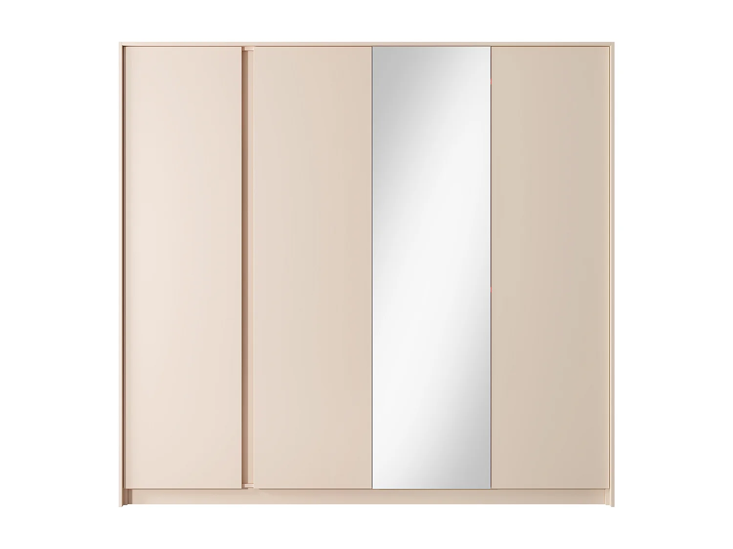 Armadio 223x210cm con 4 ante battenti con specchio moderno beige ALK5