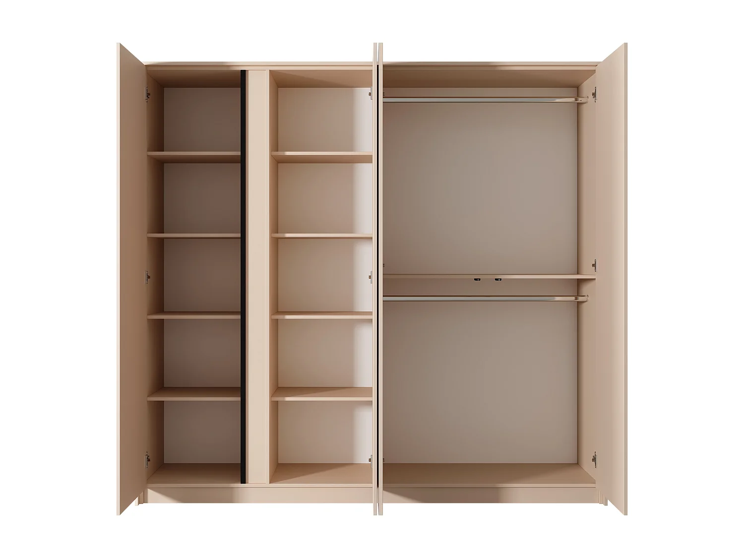 Armadio 223x210cm con 4 ante battenti con specchio moderno beige ALK5