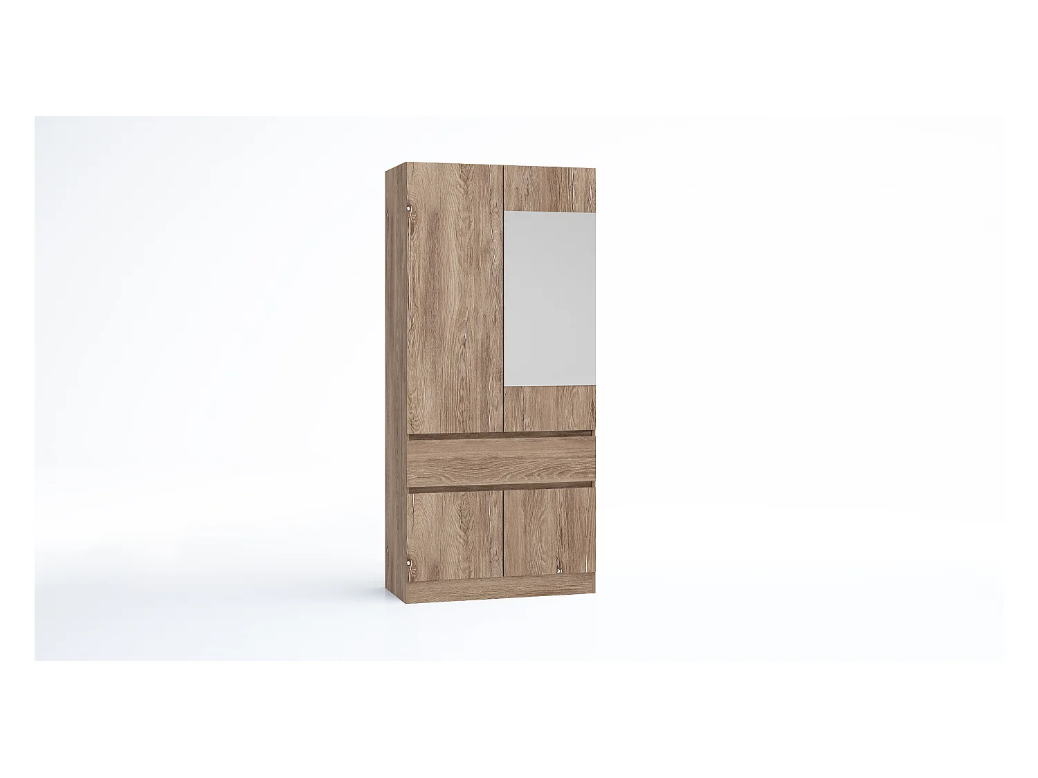 Armadio 4 ante e 1 cassetto 90x200x52 cm marrone AG55