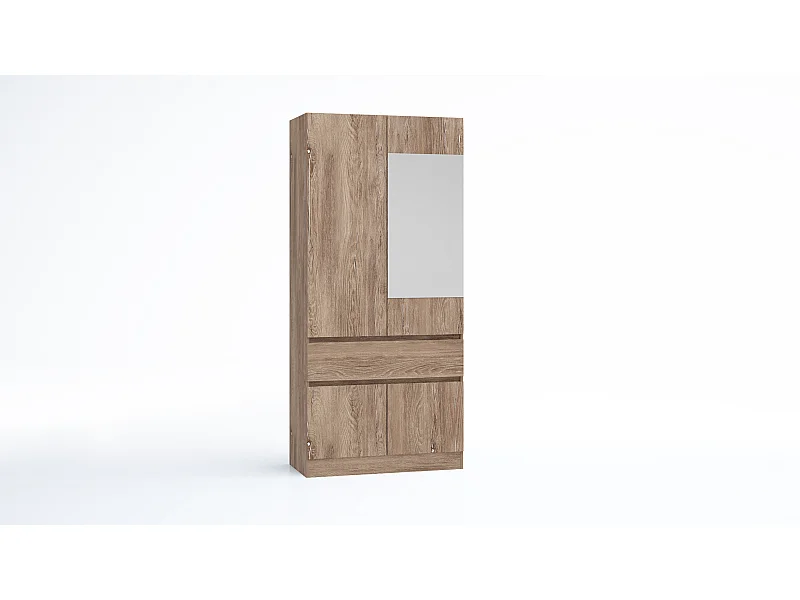 Armadio 4 ante e 1 cassetto 90x200x52 cm marrone AG55