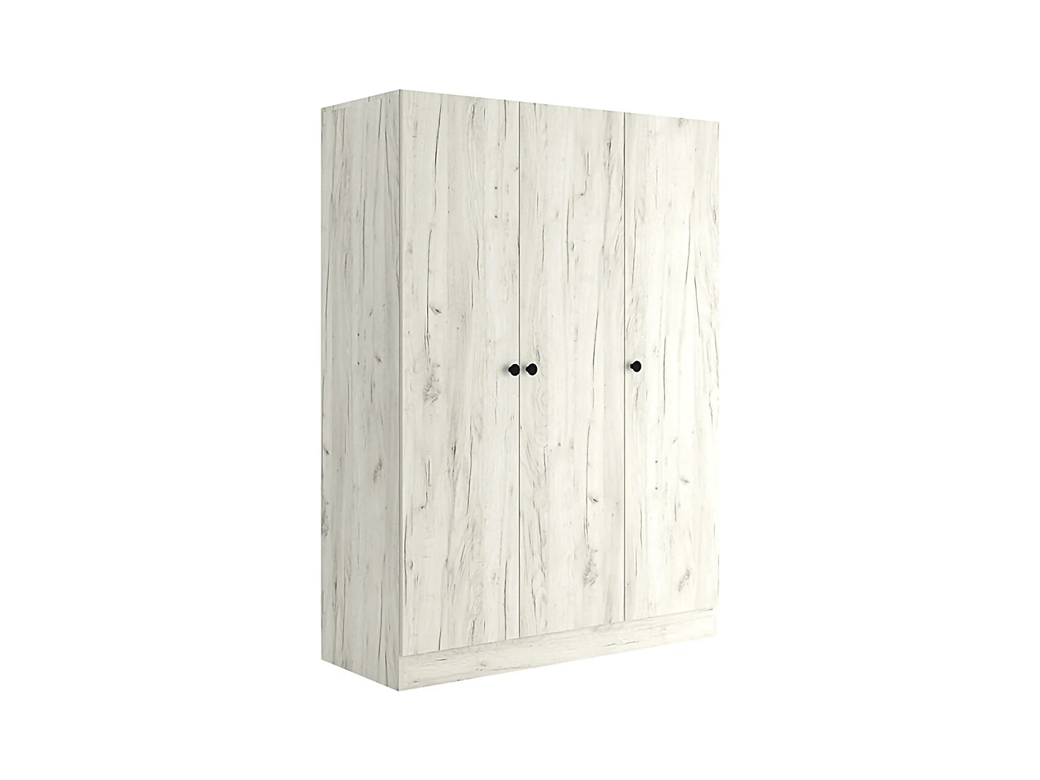 Armadio a tre ante battenti stile classico effetto legno 120x170 legno bianco AMG2