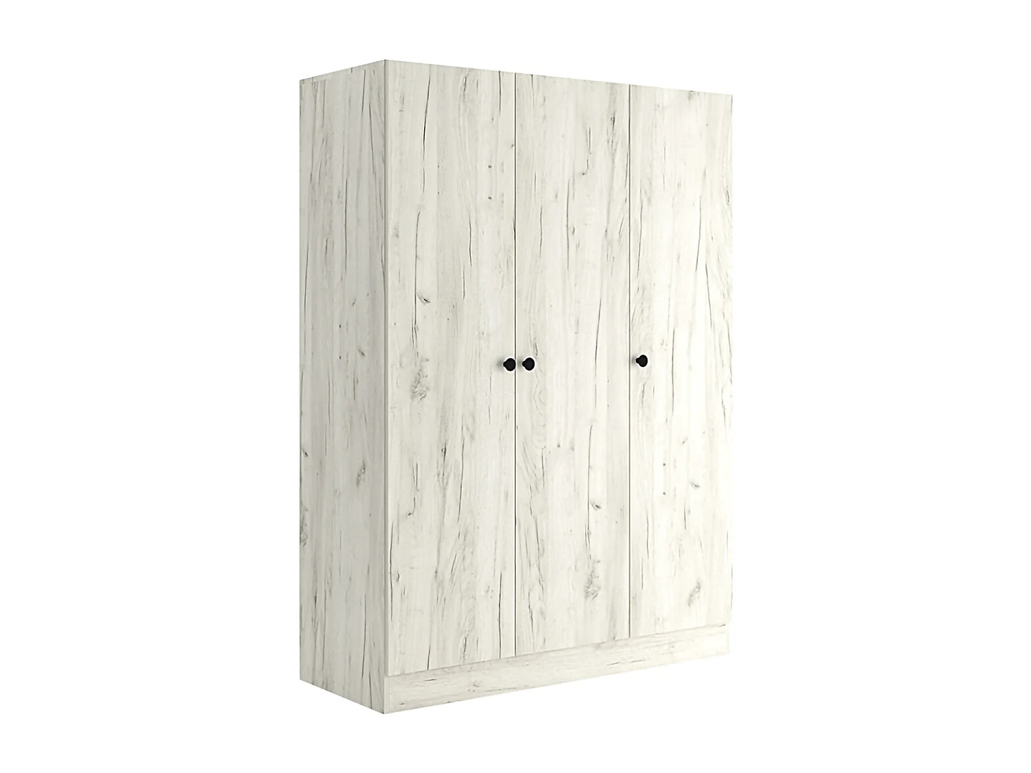Armadio a tre ante battenti stile classico effetto legno 120x170 legno bianco AMG2