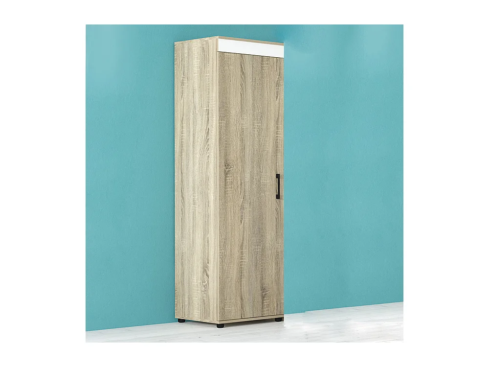 Armadio a colonna con tubo appendiabiti 50x183x50 cm in rovere e bianco AG47