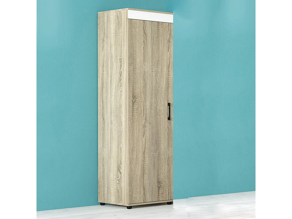 Armadio a colonna con tubo appendiabiti 50x183x50 cm in rovere e bianco AG47