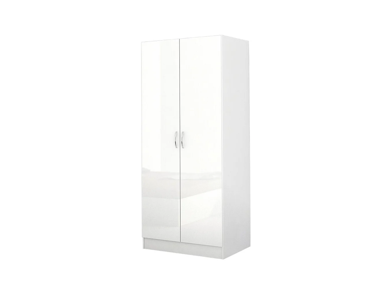 Armadio a due ante battenti effetto legno stile classico 80x181 bianco lucido AG1