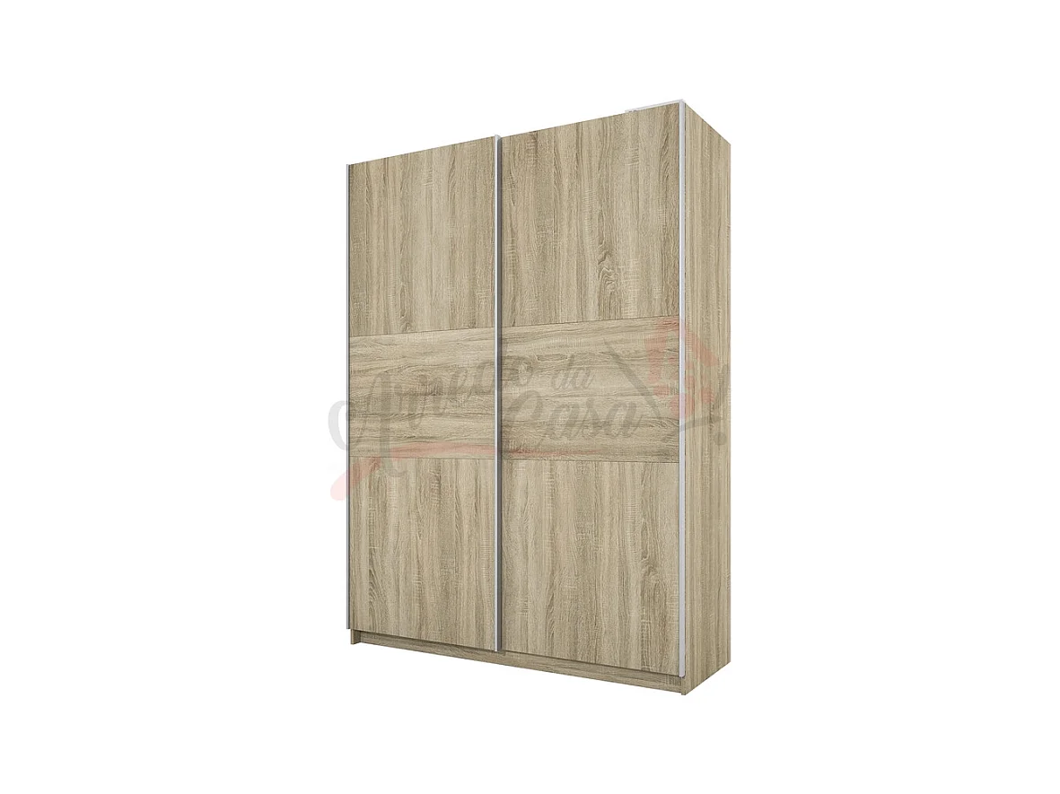Armadio con due ante scorrevoli effetto legno design semplice 150x207 sonoma AI13