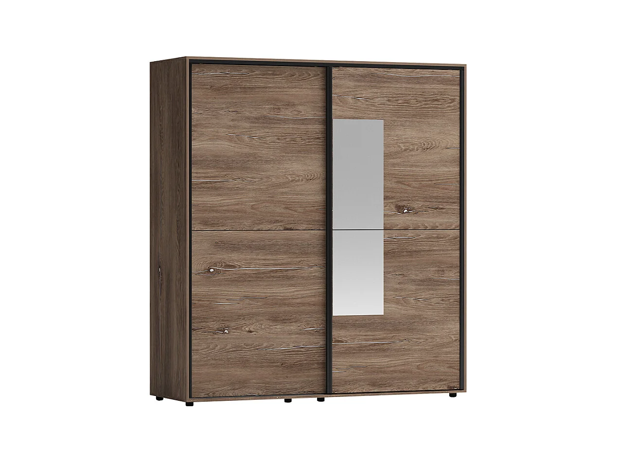 Armadio a 2 ante scorrevoli moderno180x200x59 cm marrone AG45