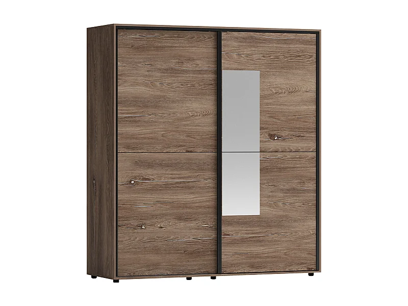 Armadio a 2 ante scorrevoli moderno180x200x59 cm marrone AG45