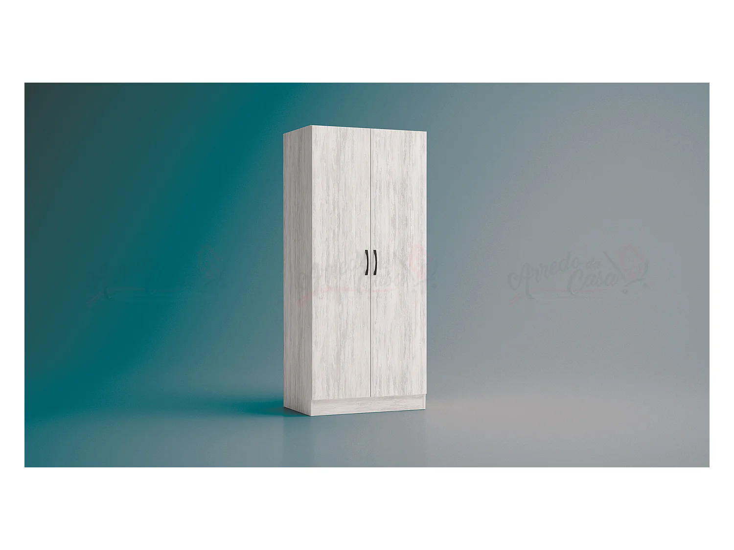 Armadio a due ante battenti effetto legno stile classico 80x181 bianco legno AG1
