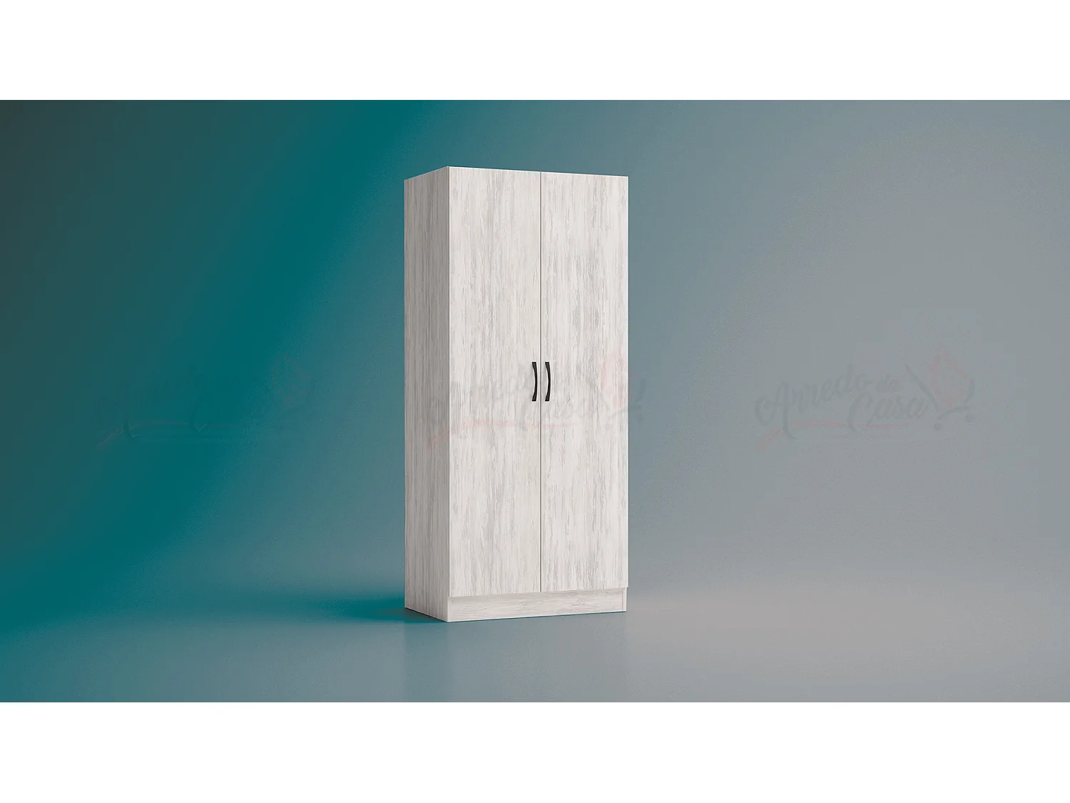 Armadio a due ante battenti effetto legno stile classico 80x181 bianco legno AG1