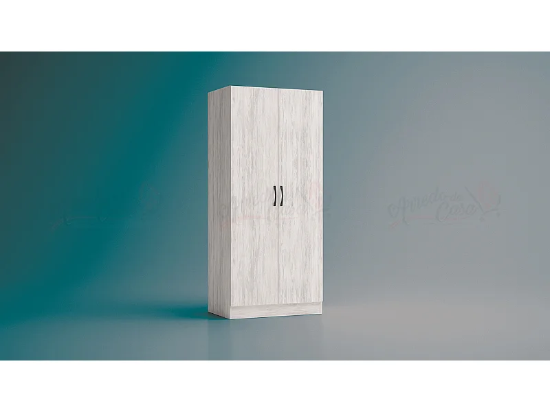 Armadio a due ante battenti effetto legno stile classico 80x181 bianco legno AG1