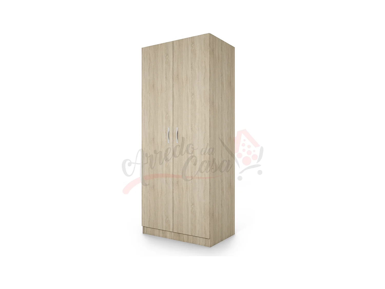 Armadio con anta battente moderno stile semplice effetto legno 80x191 rovere chiaro AI1001