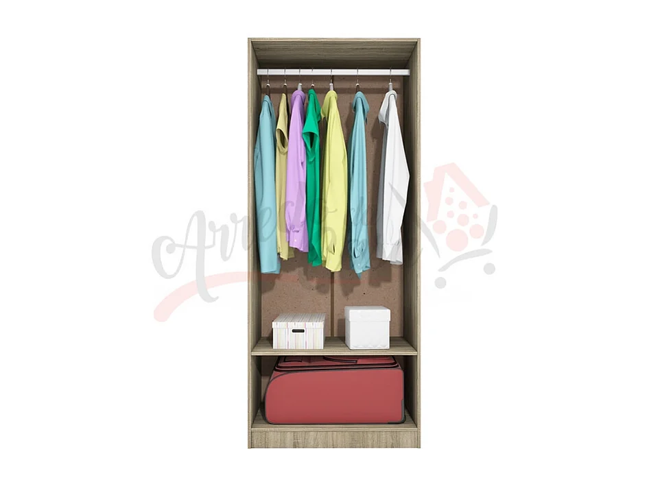 Armadio con anta battente moderno stile semplice effetto legno 80x191 rovere chiaro AI1001