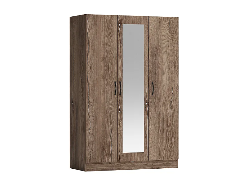 Armadio 3 ante con specchio marrone AG3