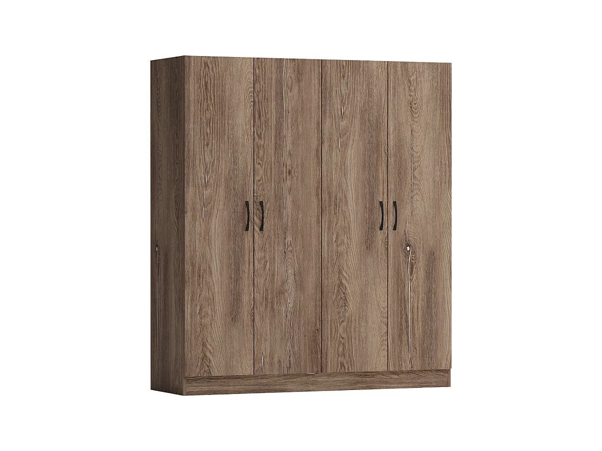 Armadio 4 ante battenti 160x181x52 cm marrone AG43