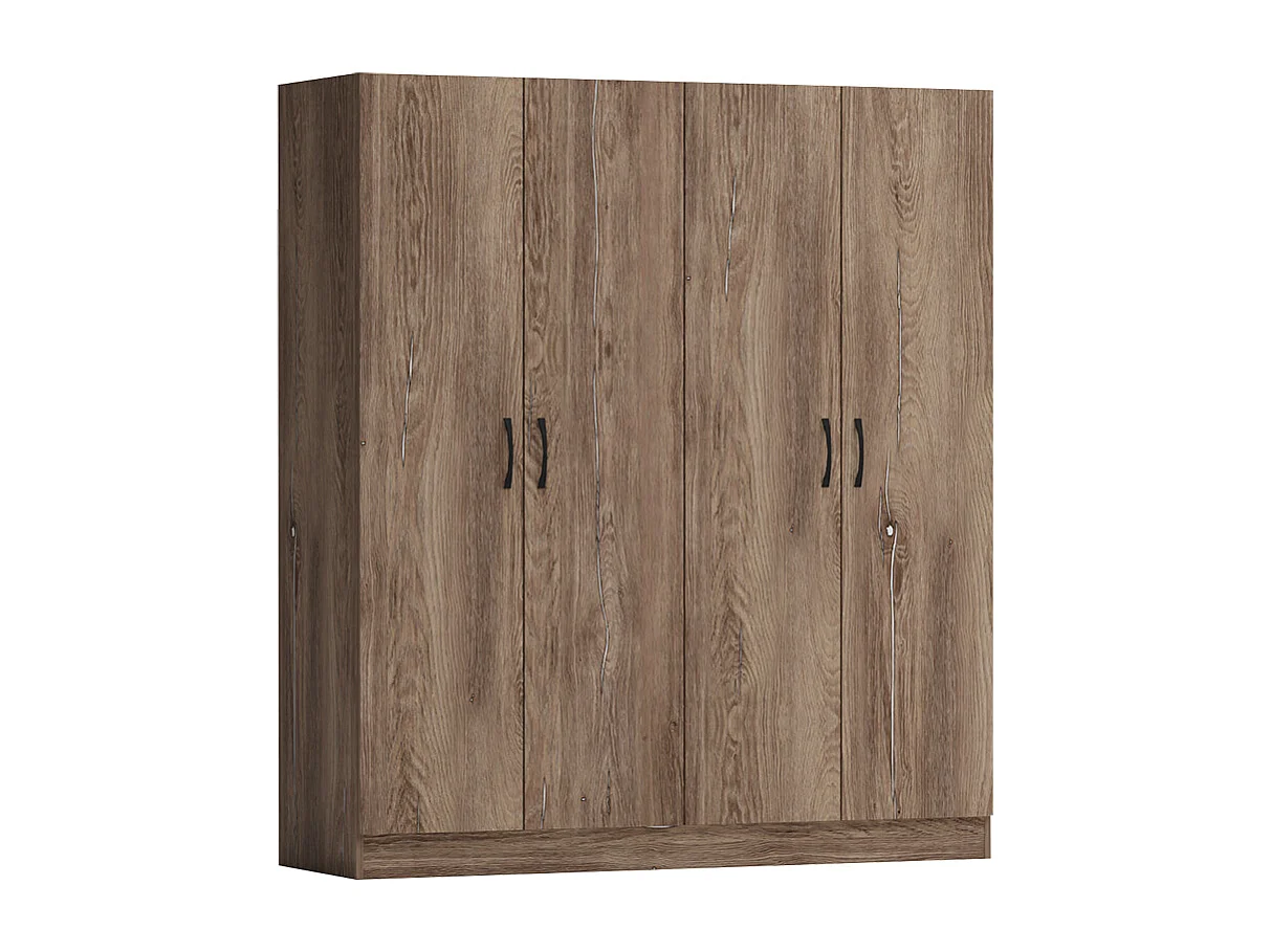 Armadio 4 ante battenti 160x181x52 cm marrone AG43