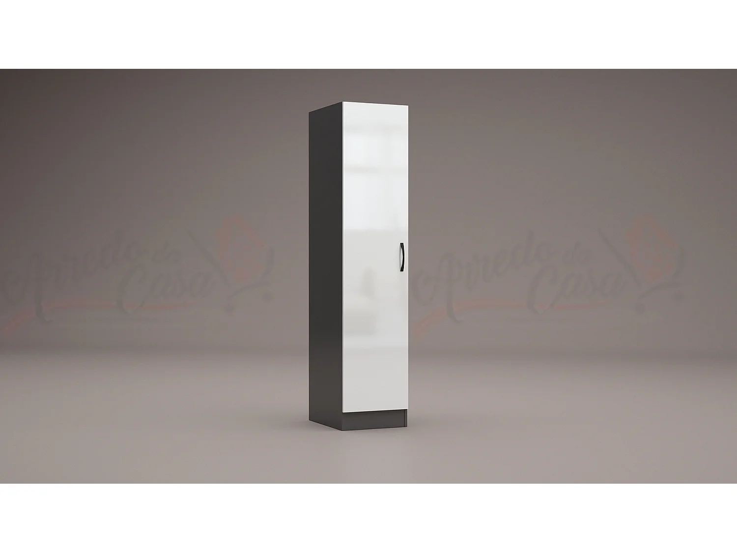 Armadio a colonna 1 anta 40x181x52 cm bianco lucido/antracite AG44