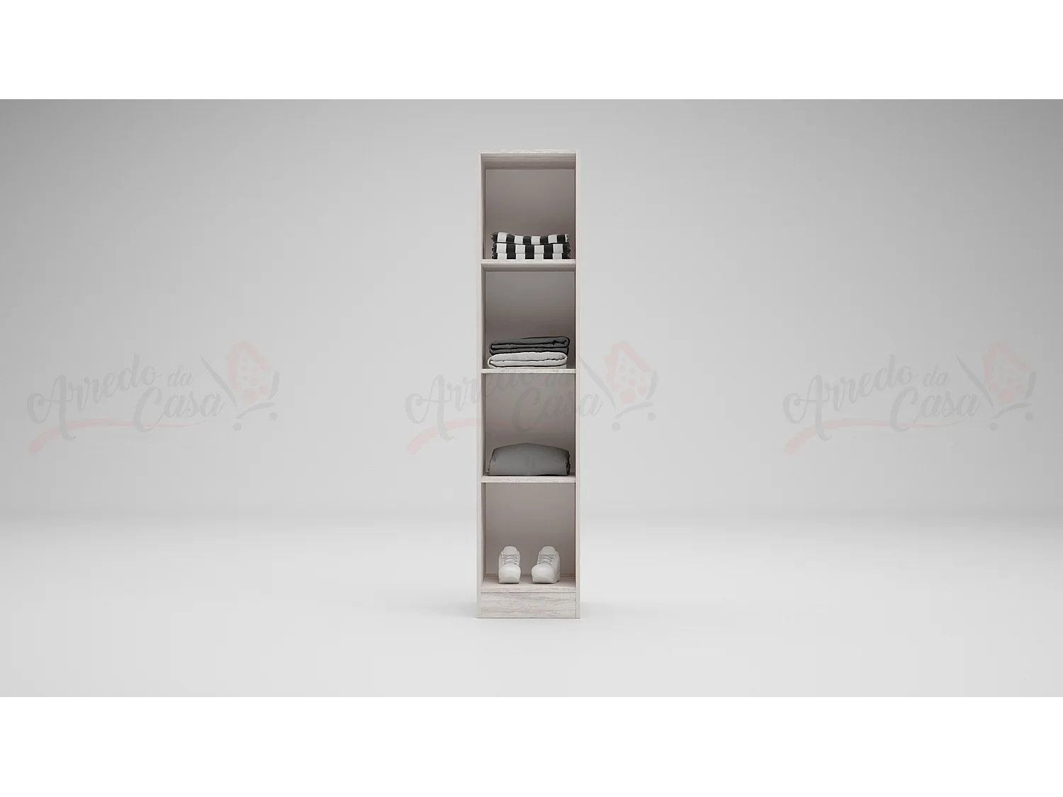 Armadio a colonna 1 anta 40x181x52 cm bianco lucido/antracite AG44