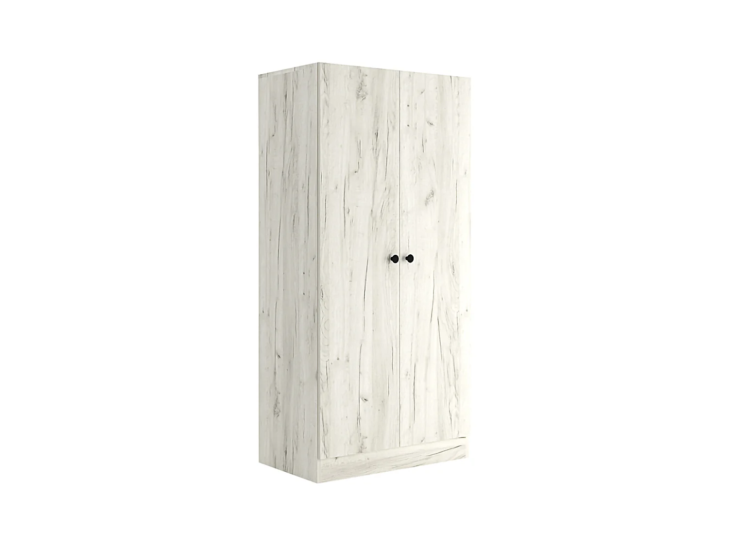 Armadio a due ante battenti stile classico effetto legno 80x170 bianco legno AMG1