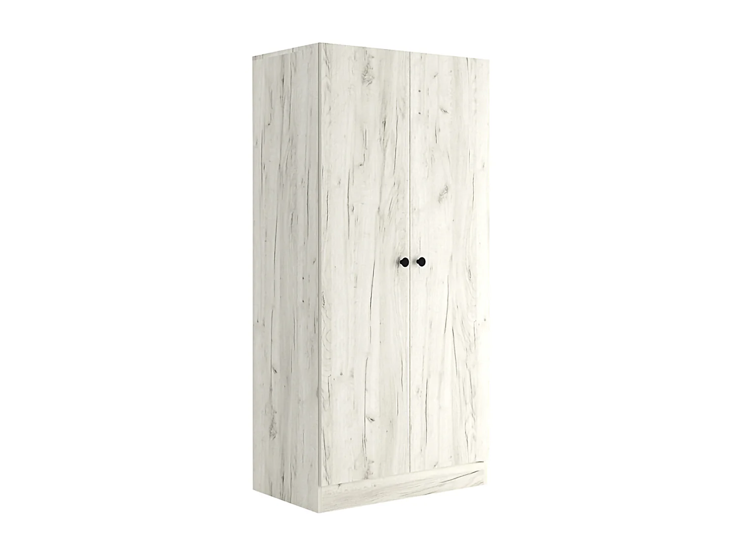 Armadio a due ante battenti stile classico effetto legno 80x170 bianco legno AMG1