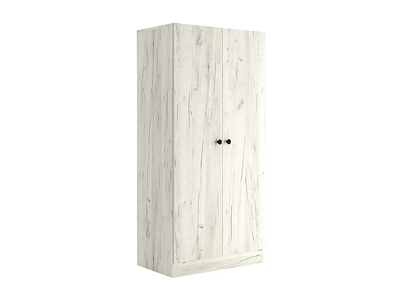 Armadio a due ante battenti stile classico effetto legno 80x170 bianco legno AMG1