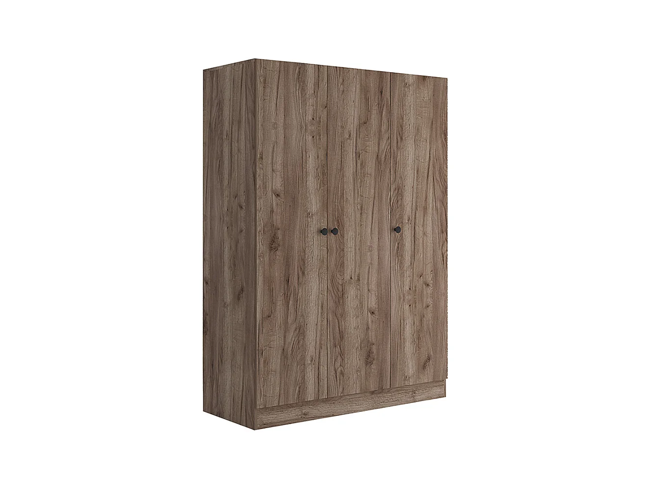 Armadio a tre ante battenti stile classico effetto legno 120x170 marrone AMG2