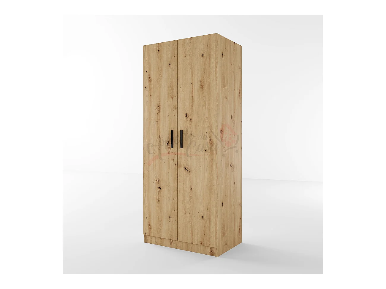 Armadio con anta battente moderno stile semplice effetto legno 80x191 rovere AI1001
