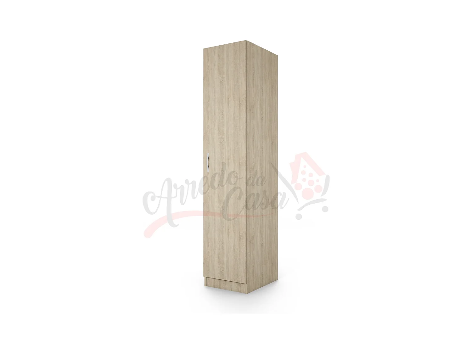 Armadio con anta battente a colonna moderno effetto legno 40x191 rovere chiaro AI1010
