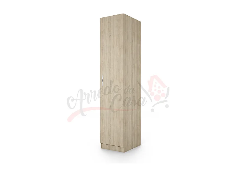Armadio con anta battente a colonna moderno effetto legno 40x191 rovere chiaro AI1010