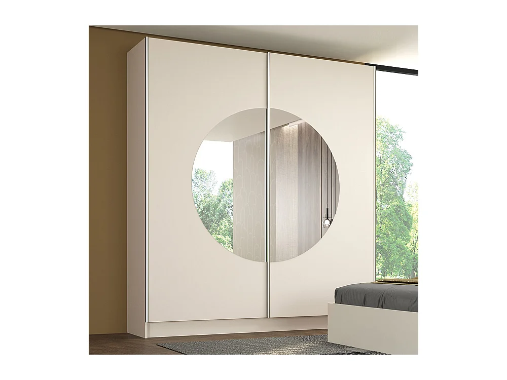 Armadio grande con ante scorrevoli specchiate 200x211 cm color cashmere AG22
