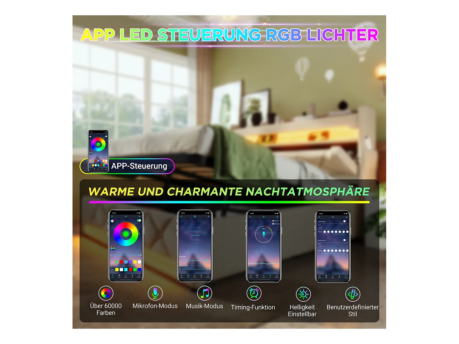 Lit coffre capitonné - 140 x 200 cm - avec tête de lit + USB  + Leds - rangement hydraulique - lin - beige