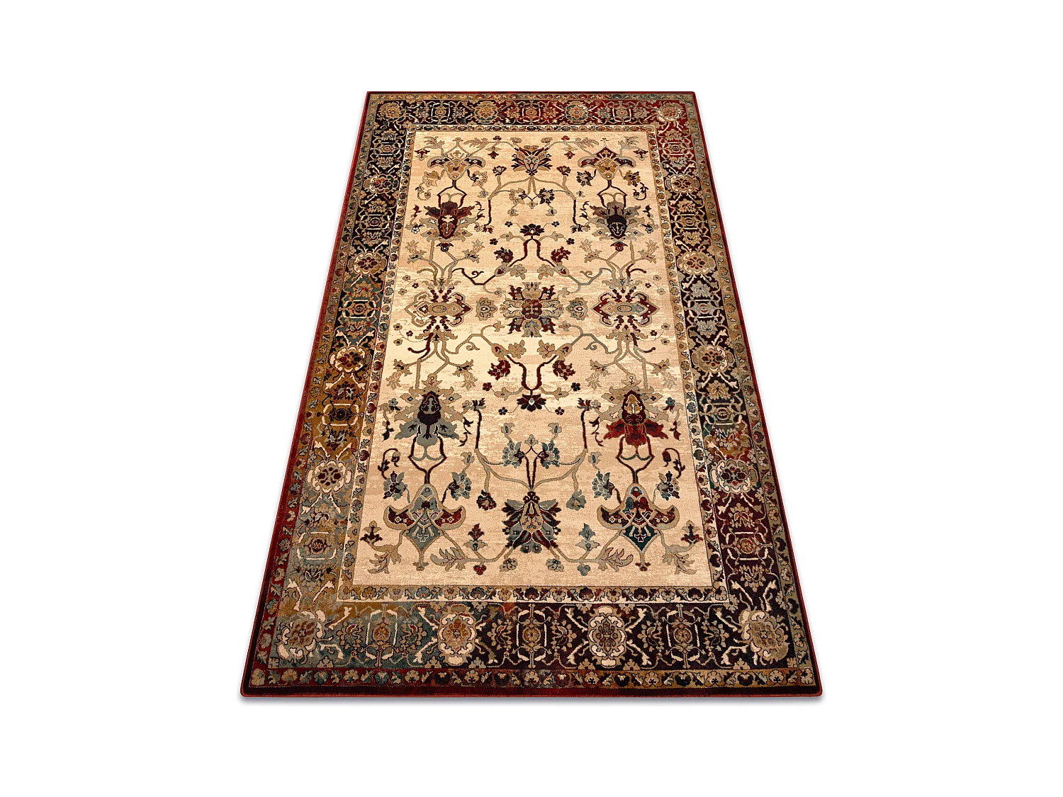 Tapis en laine POLONIA BODRUM Ornement, cadre rubis clair 170x235 cm