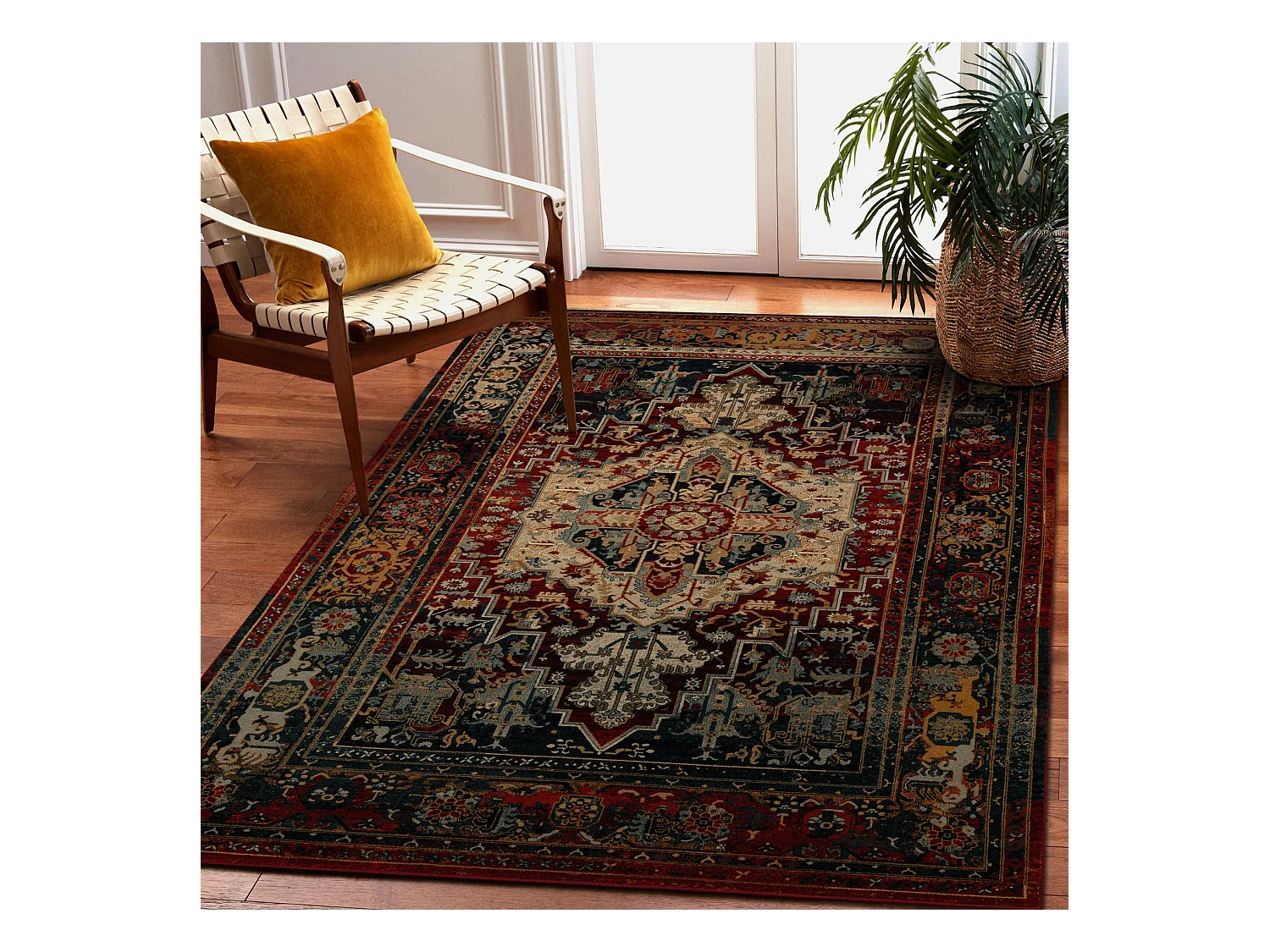 Tapis en laine POLONIA ALHAMBRA Ornement, cadre rubis 200x300 cm