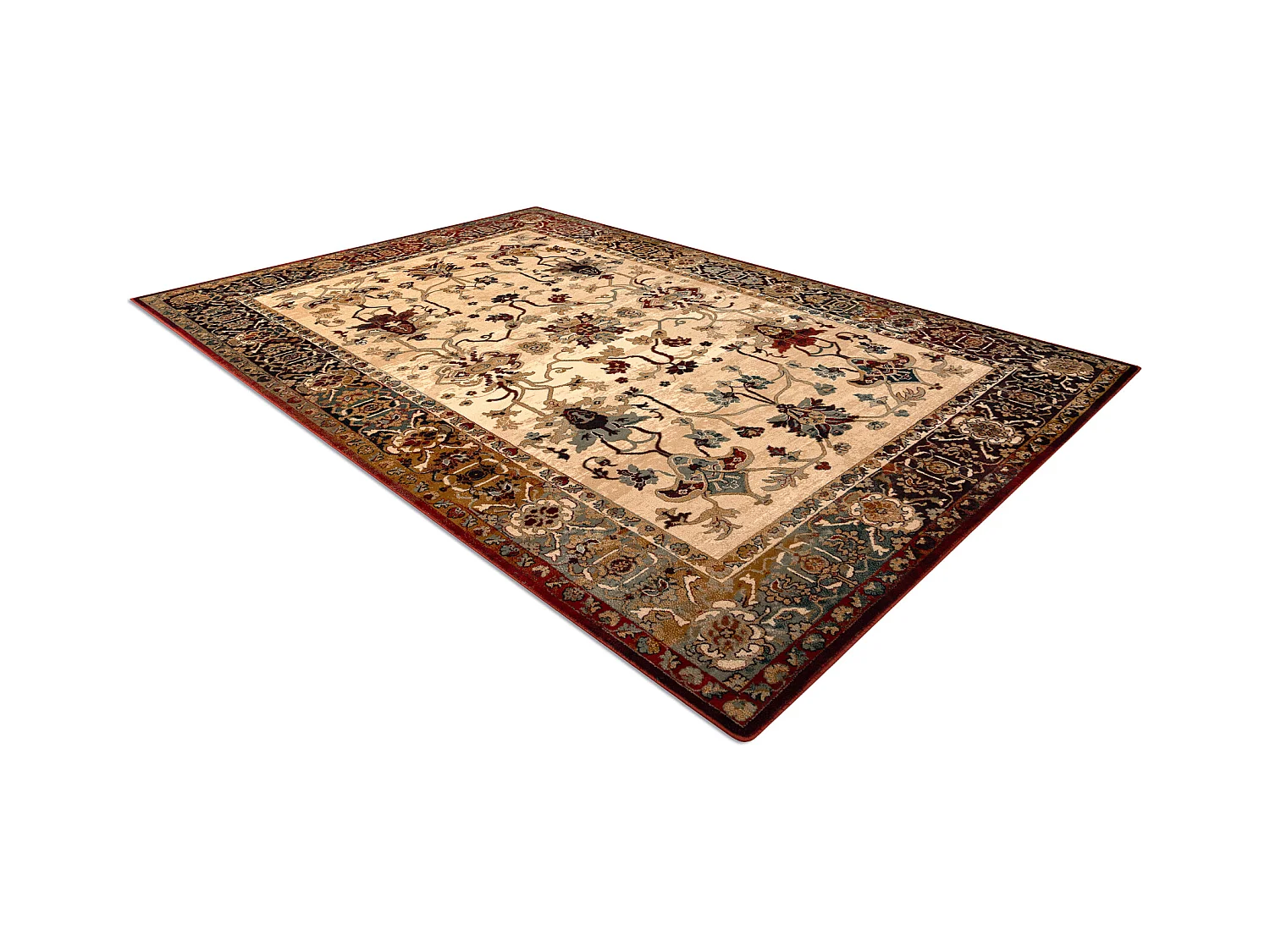 Tapis en laine POLONIA BODRUM Ornement, cadre rubis clair 235x350 cm